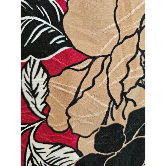 Emily Daniels Red Black Tan Floral Flowers Shirt Stretch Blouse NWT Size S - Picture 10 of 12
